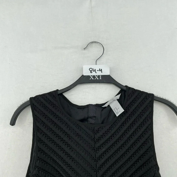 H&M Dress Women's Sz 10 Black Round Neck Bodycon Mini Mesh Back Zip Sleeveless - Picture 10 of 10